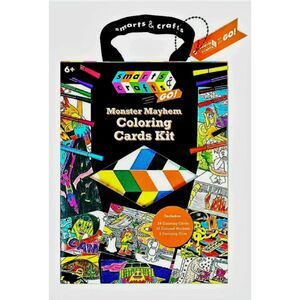 New Smarts & Crafts Monster Mayhem On The Go Coloring Cards Kit